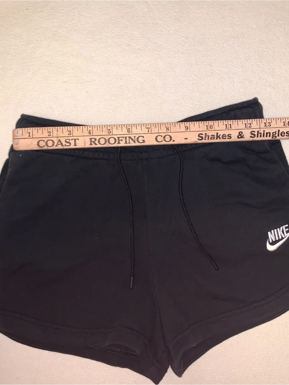 Nike Women’s Essential French Terry Black Athletic Drawstring Shorts Sz XS Sport